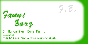 fanni borz business card